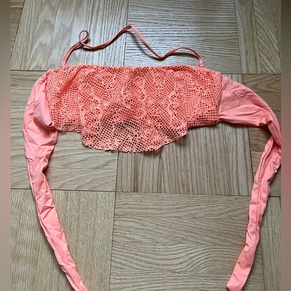 Mossimo Supply Co. Other - Orange Bikini Top with Lace Overlay
